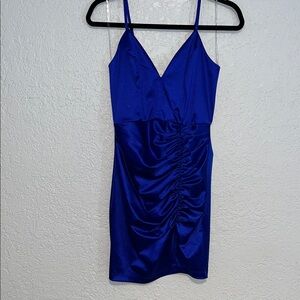 Honey and Rosie Royal Blue Ruched Mini Dress